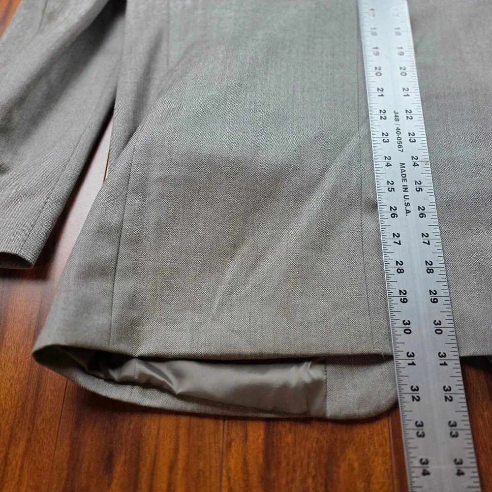 Torriani Mens Grey 100% Wool 2 Piece Suit 3 Button Jacket 42R W34 L30 10471